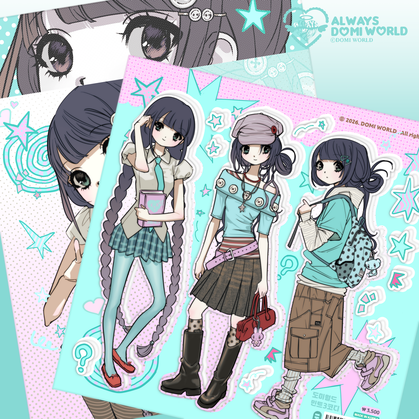 DOMI World Cool Trio Mint Outfit Sticker