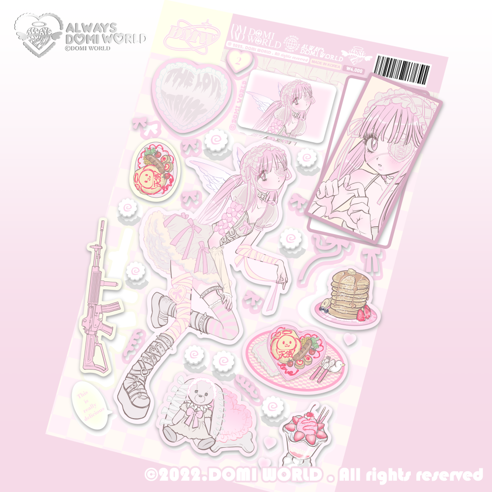 DOMI World Angel Pink Gun & Food Sticker