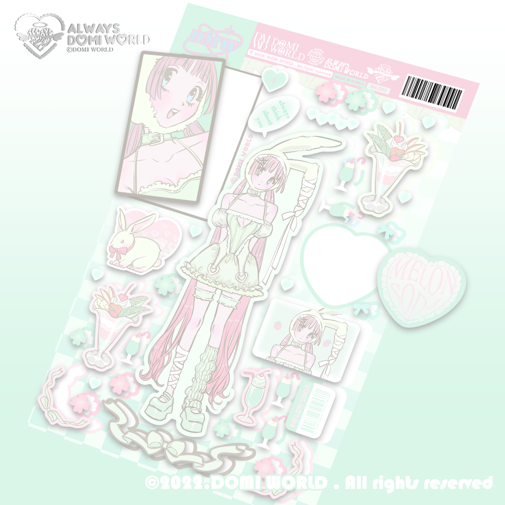 DOMI World Lucky Bunny Sticker Sheet