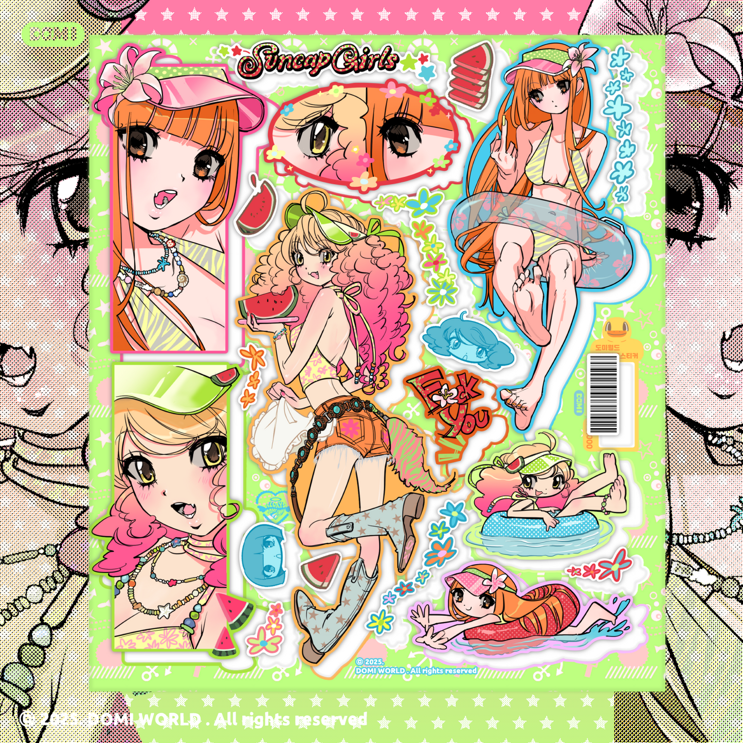 DOMI World Sun Cap Girls Sticker