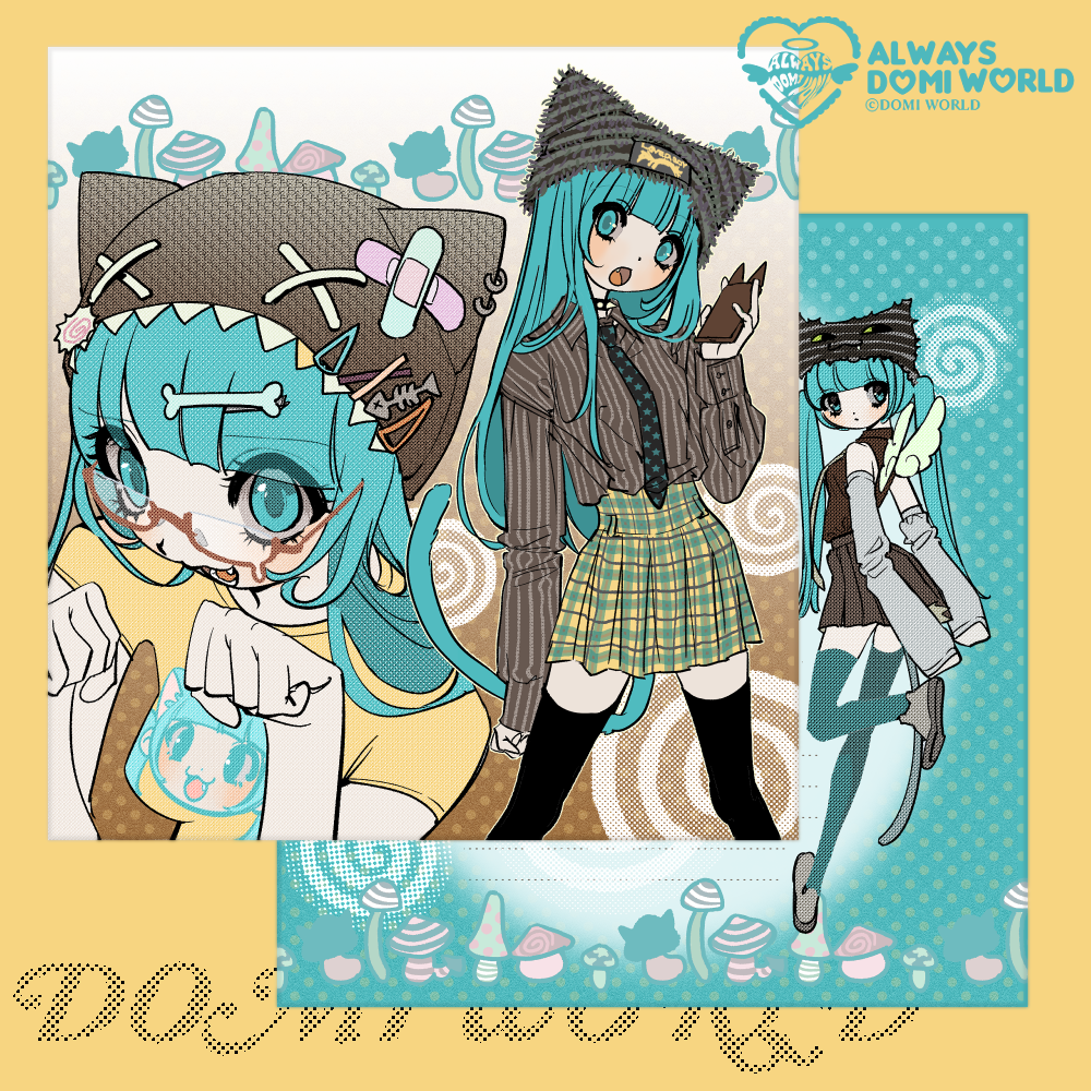 DOMI World Blue Cat Postcard