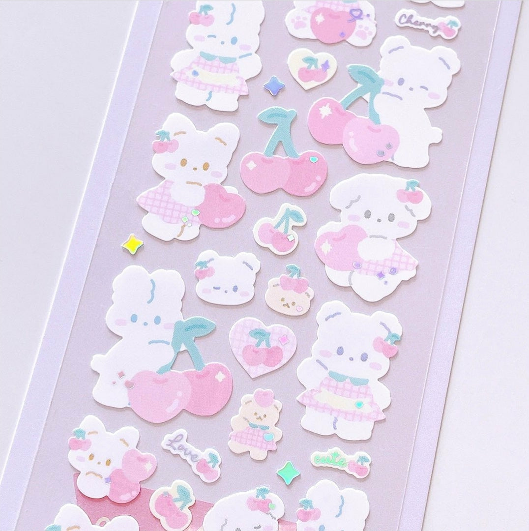 Floro studio heart cherry sticker