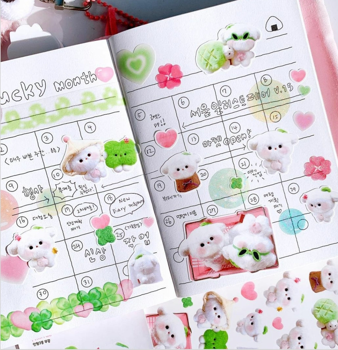 Pink rue clover sticker