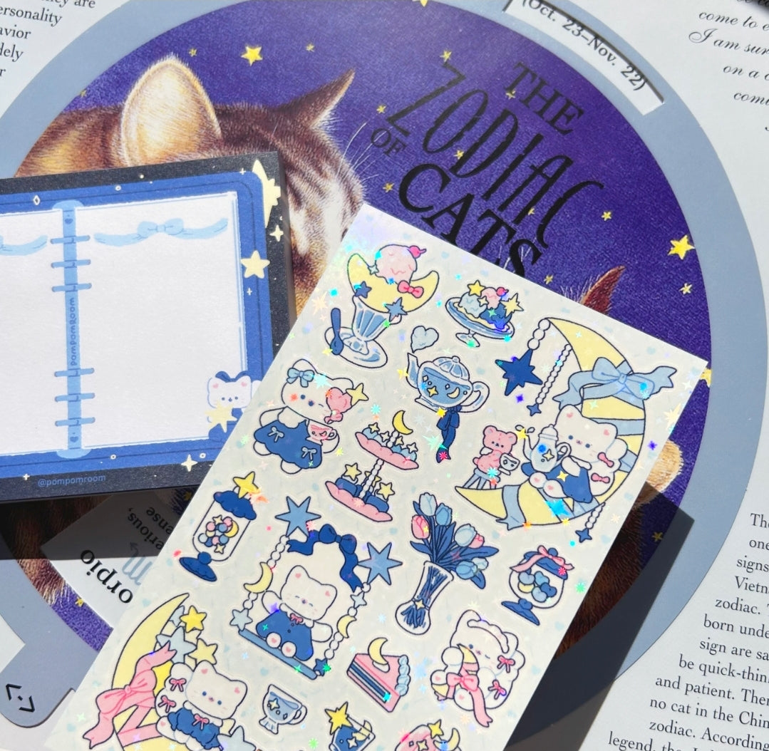 Pompomroom midnight tea sticker