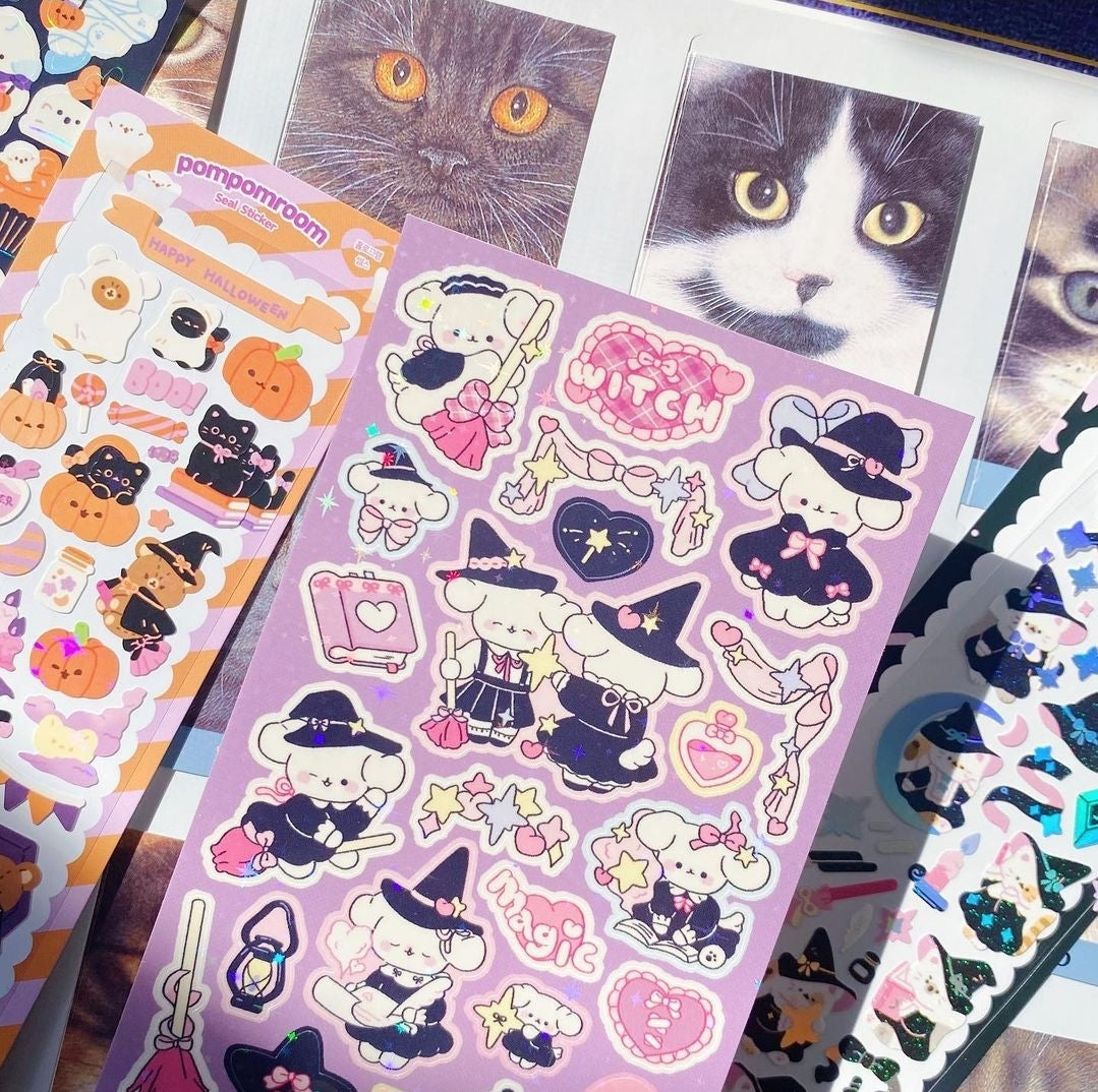 Pompomroom witch sticker