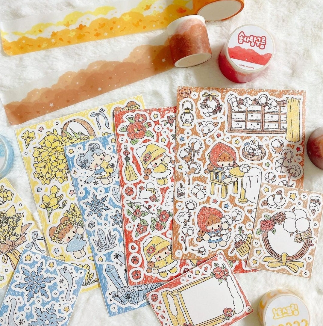 Cotton Danchoo Freesia Winter Fairy Sticker