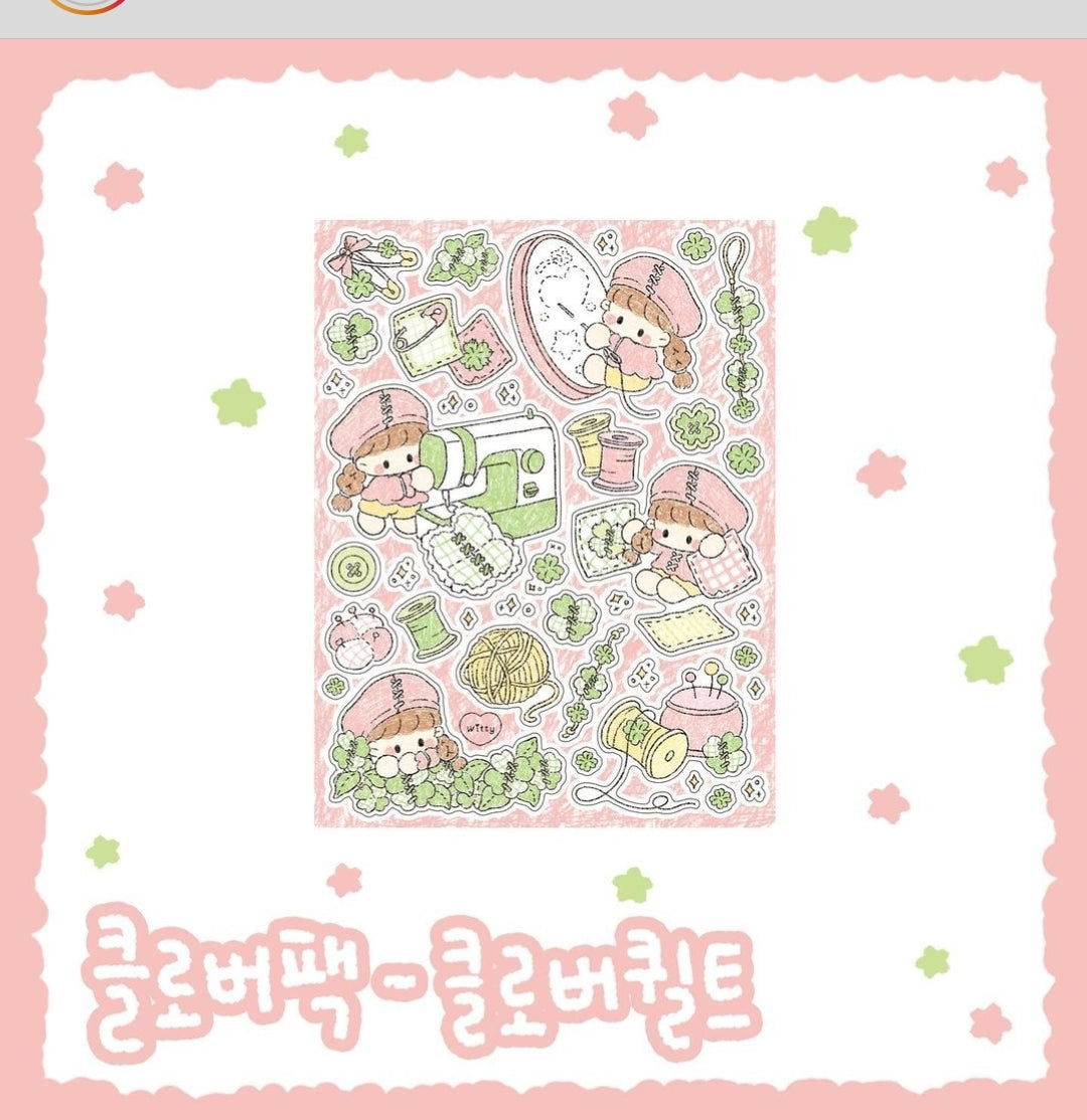 Cotton Danchoo Clover Quilt Sticker