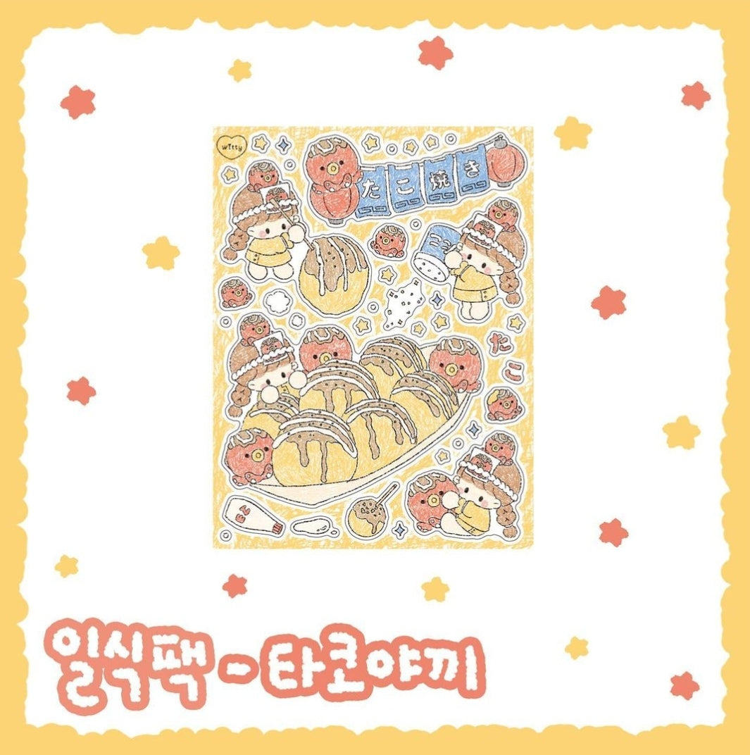 Cotton Danchoo Takoyaki Squid Themed Sticker