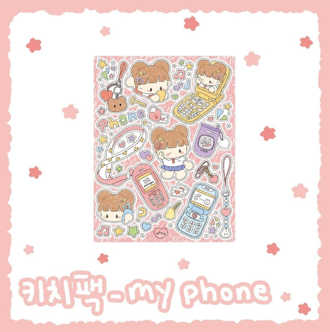 Cotton Danchoo My Phone Kitsch Themed Sticker