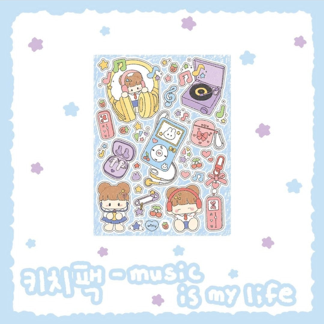Cotton Danchoo Music is my Life Kitsch Themed Sticker