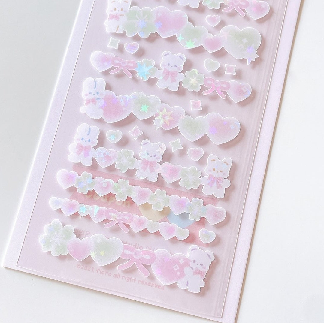 Floro Studio Clover Heart Line Sticker
