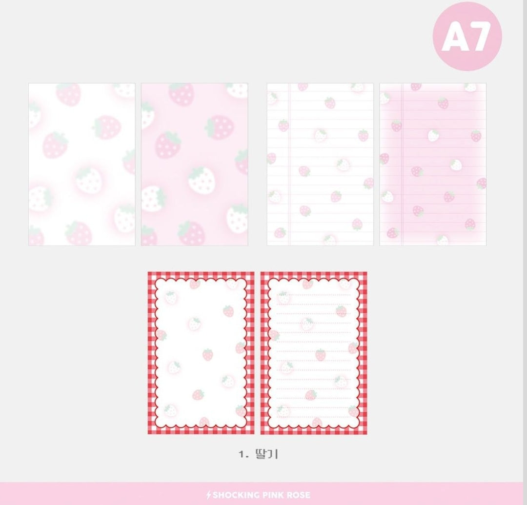 Shocking Pink Rose Strawberry A7 Paper