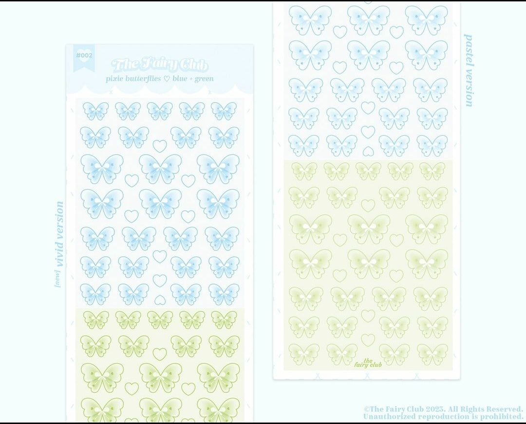 thefairyclub Blue and Green Butterflies sticker