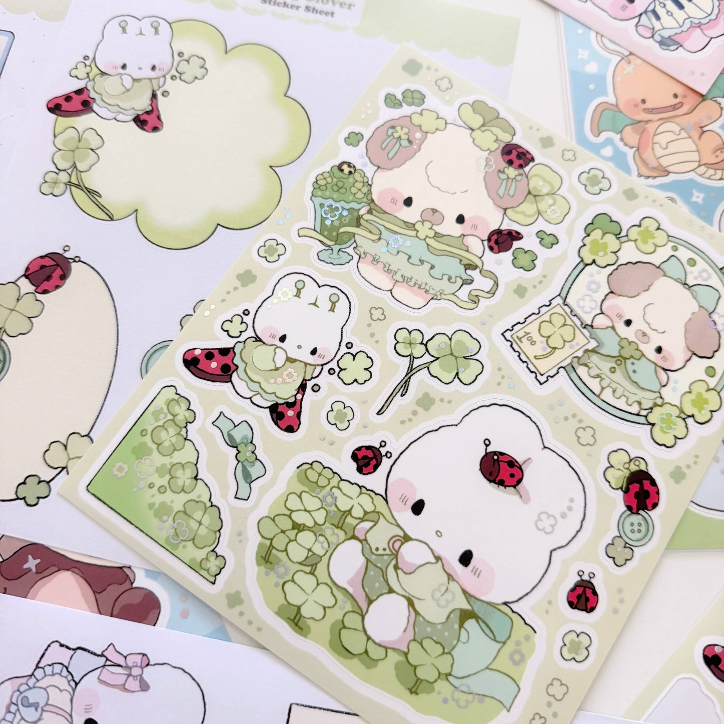 Atelier by Jo Ladybugs and Clovers: Large Illustrative Sticker Sheet