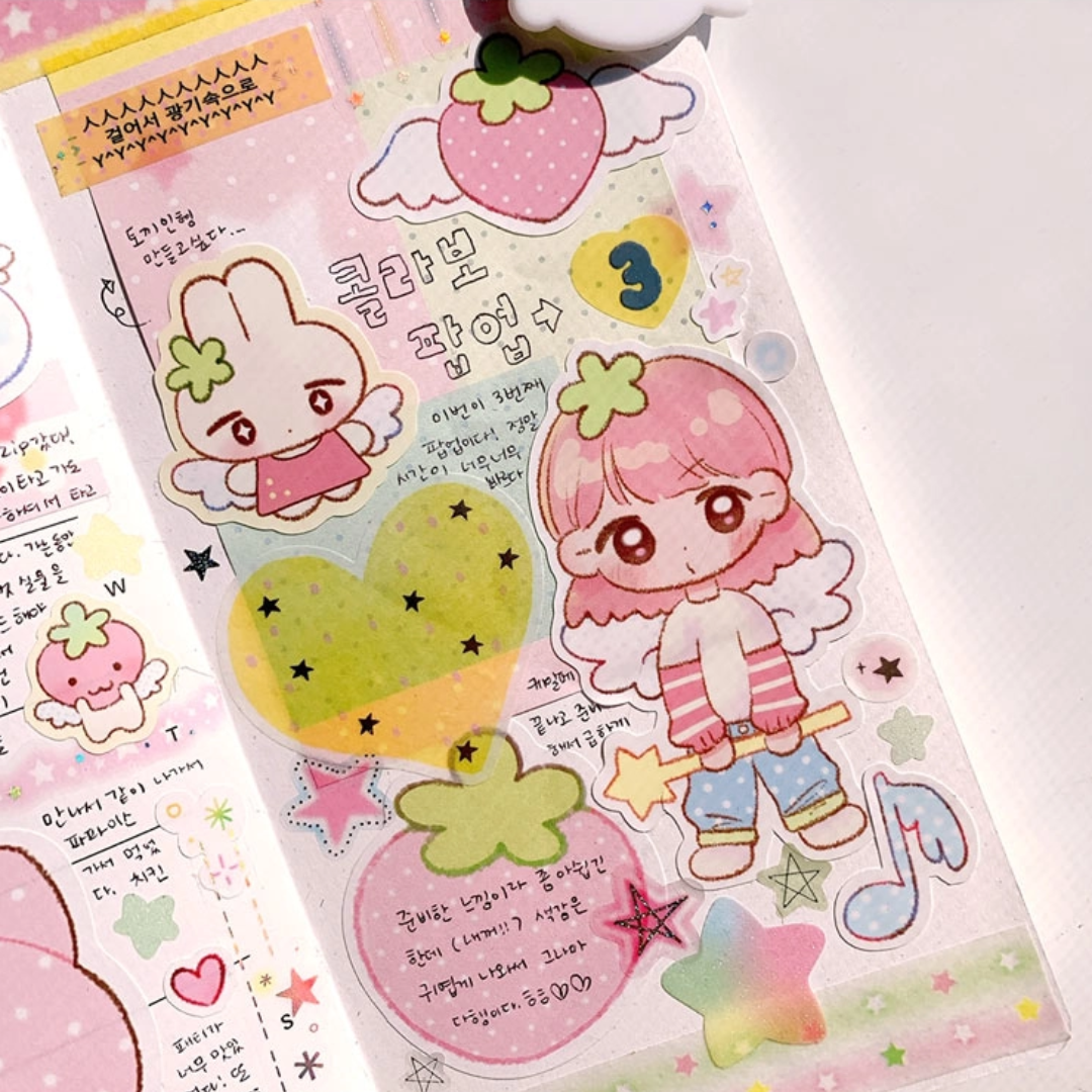 Pink Rue Strawberry Girls Sticker (2 vars)