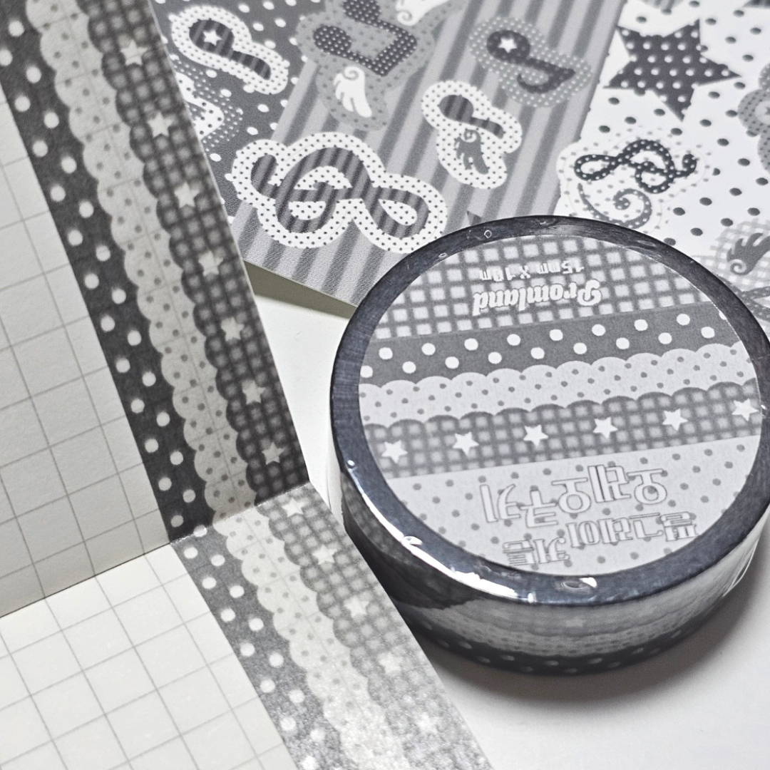 Hipromland Pearl Grey Curtain Washi Tape (5 vars)