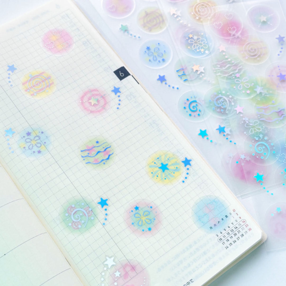 Pearly Button Pastel Mist Sticker
