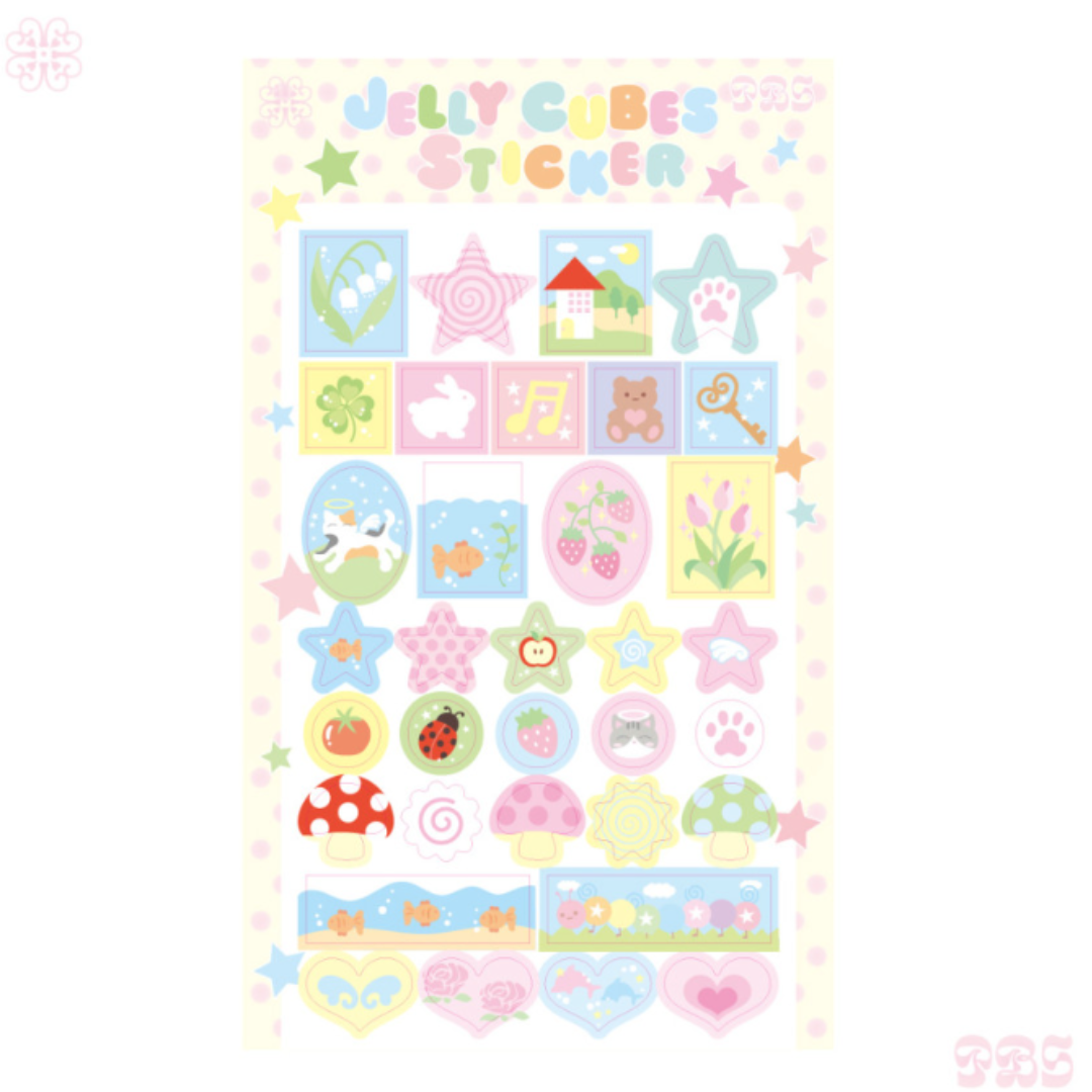 Pearly Button Jelly Cube Sticker