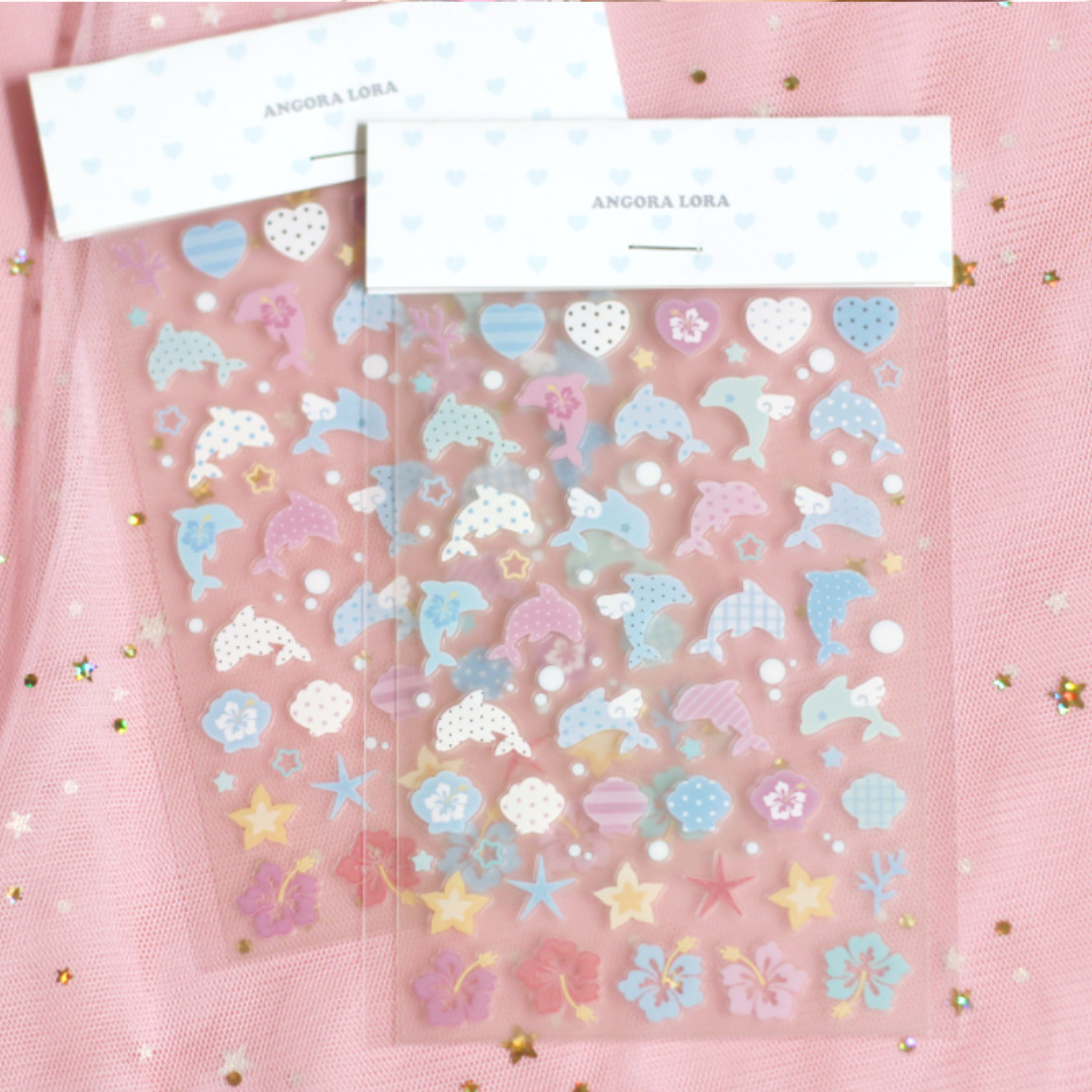 Angora Lora Summer Dolphin Sticker