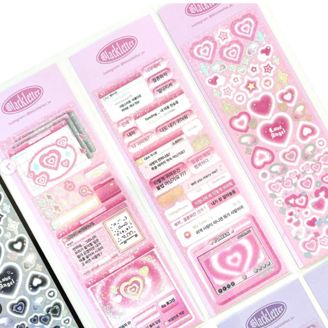 Black Letter Pink Cyber Sticker (3 vars)