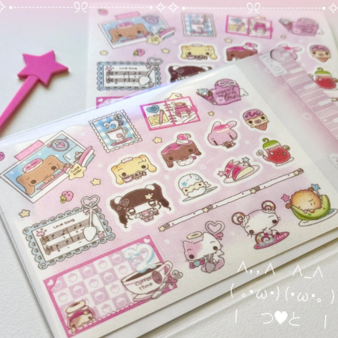 Happy Nyang Day Sweet Rabbit Cafe Sticker