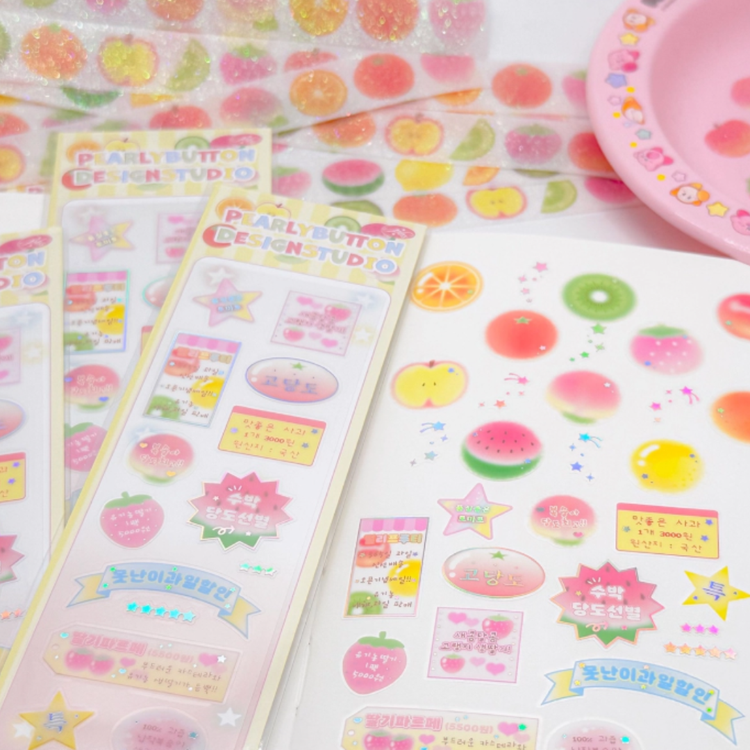 Pearly Button Fruit Flyer Sticker