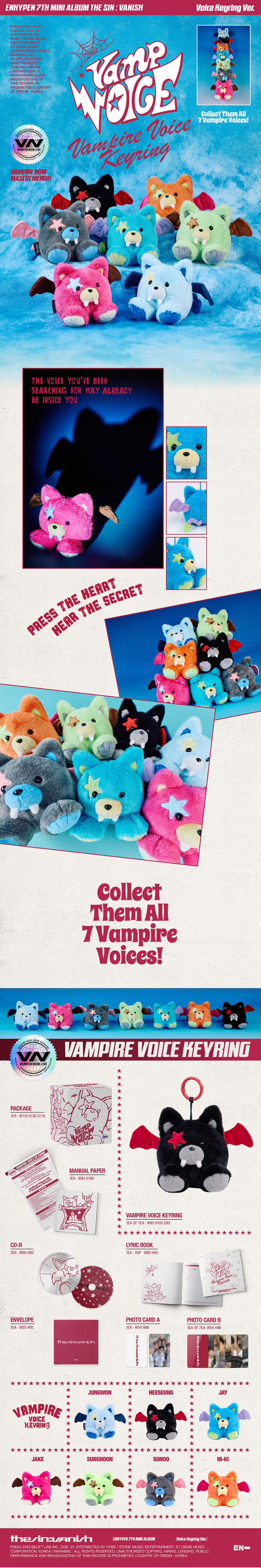 PRE-ORDER ENHYPEN- THE SIN : VANISH (Voice Keyring Ver.)