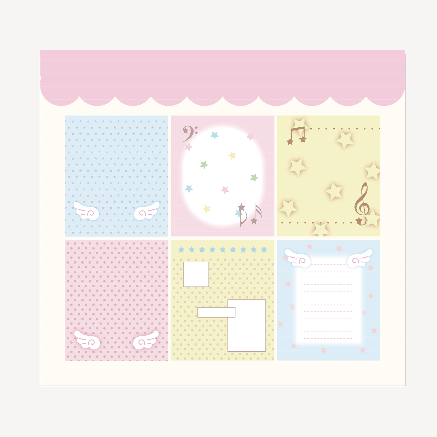 Earth Attack Angel Wings Memo Sticker Set