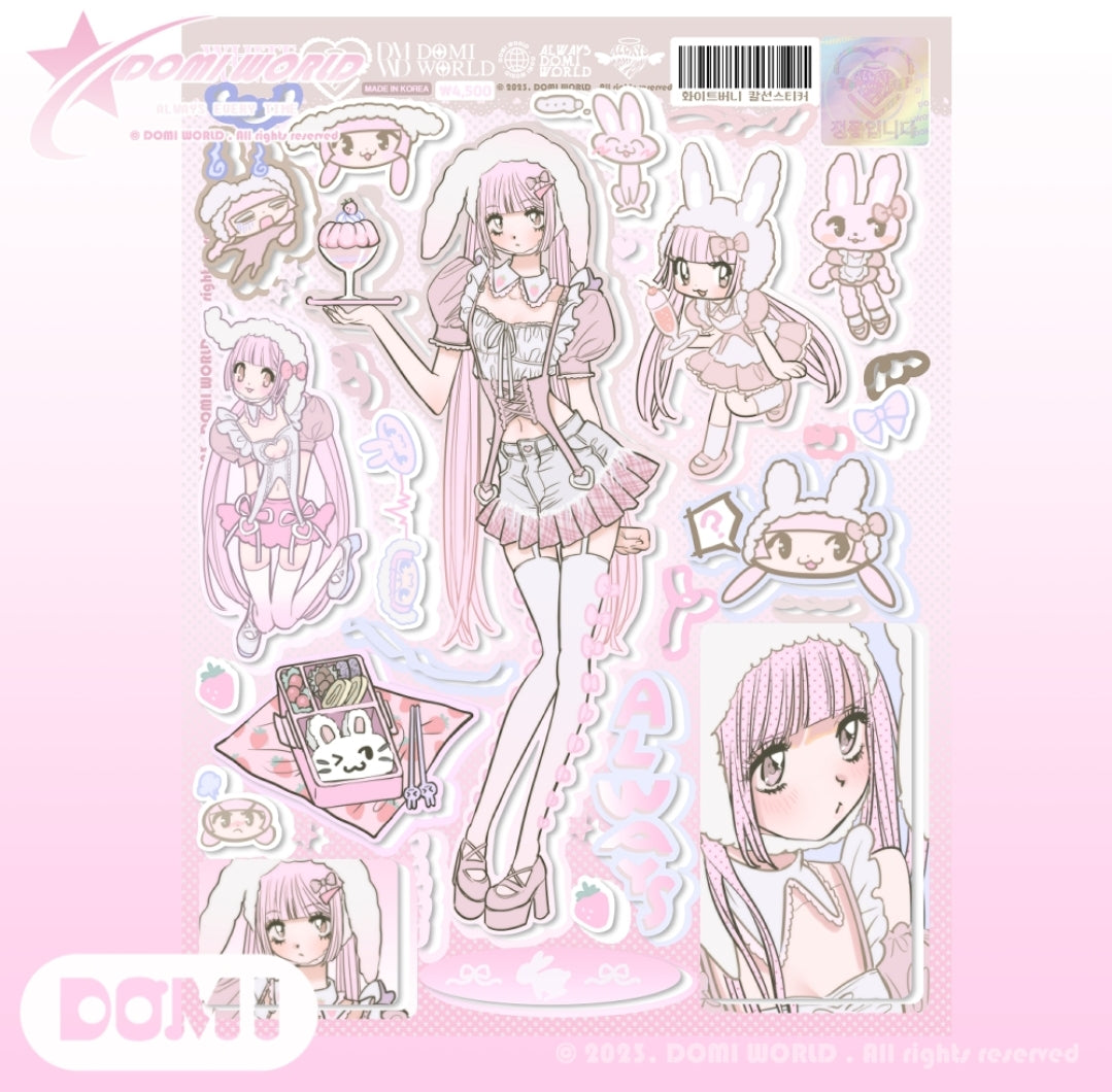 DOMI World White Bunny Sticker