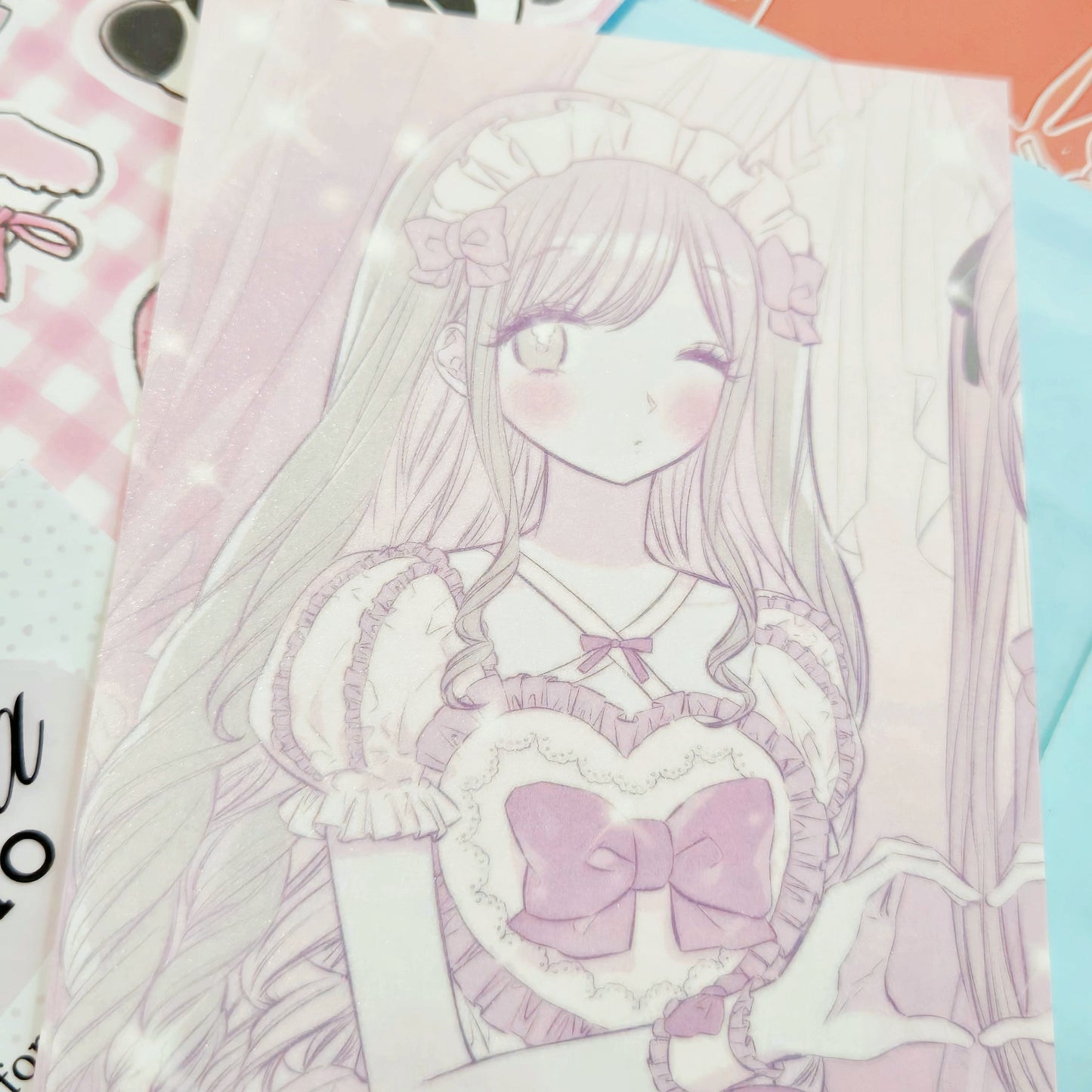 Mami Express Pink Heart Maid Postcard