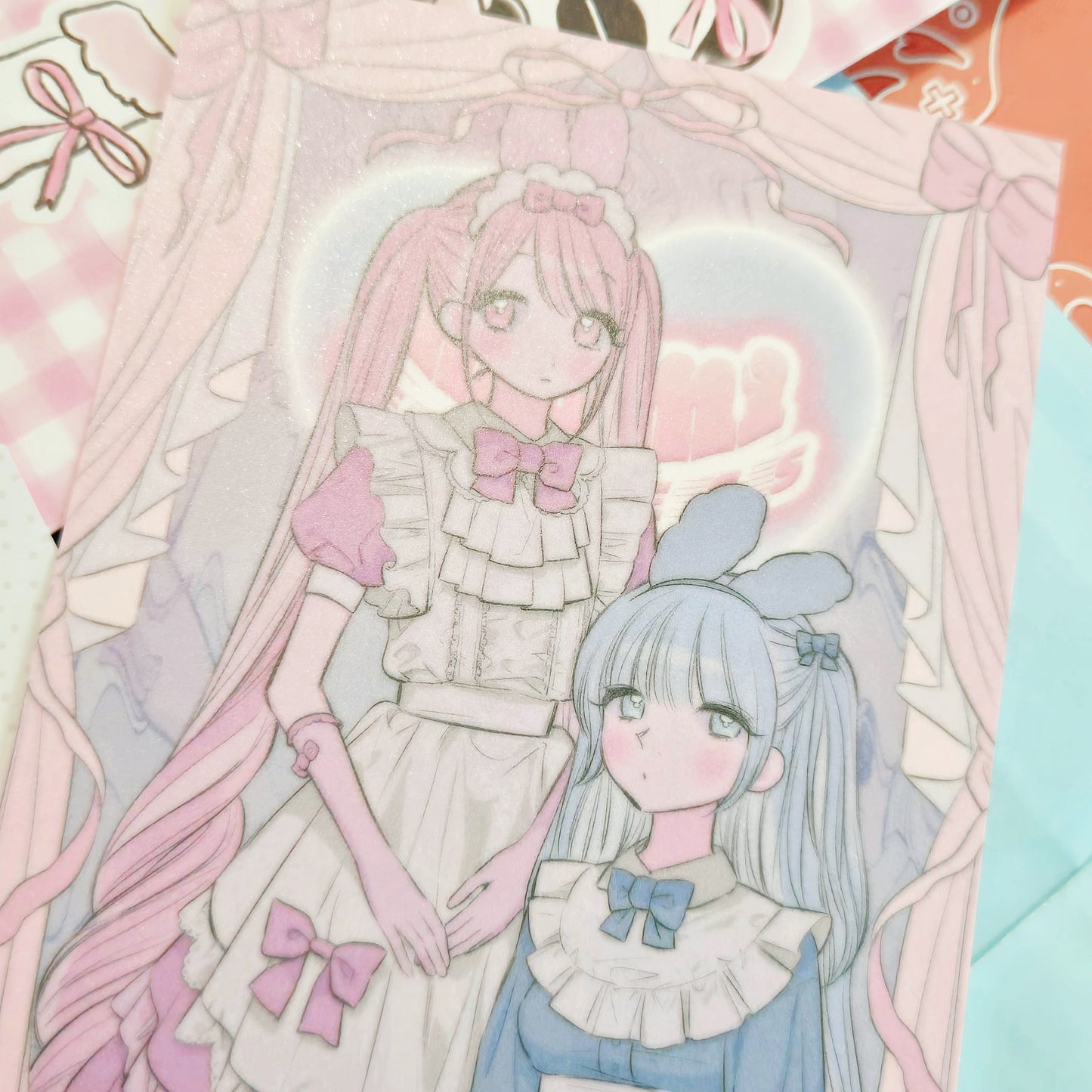 Mami Express Pink and Blue Maid Postcard