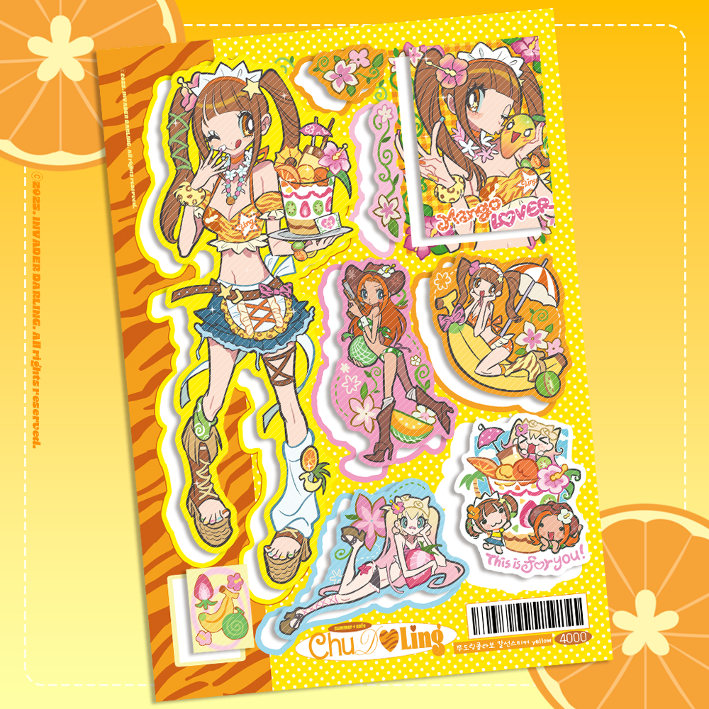 Invader Darling Collab Yellow Sticker