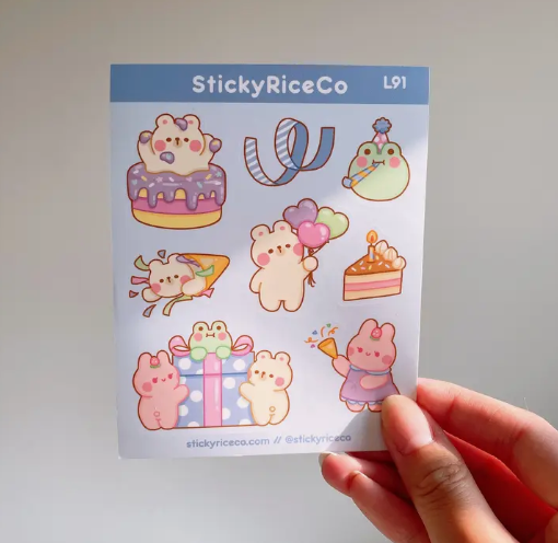 StickyRiceCo Celebration Party Birthday Luxe Matte Vinyl Stickers