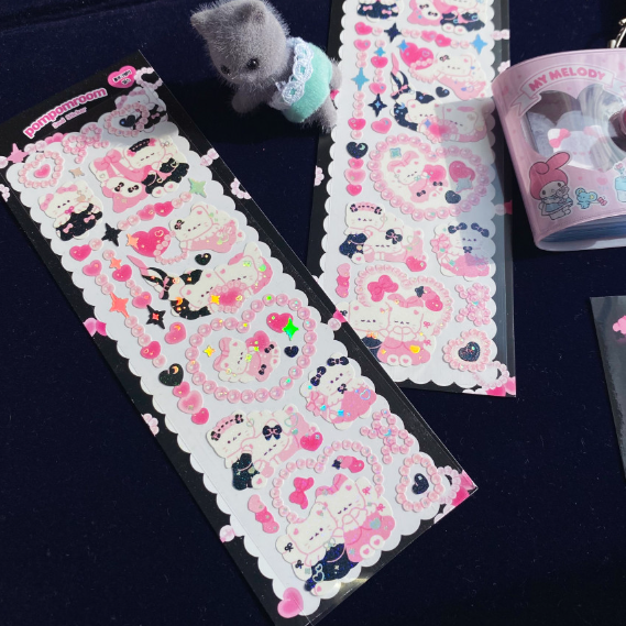 pompomroom twinkle heart hologram foil seal sticker