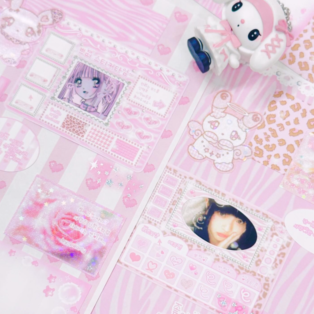 Pearly Button 2000s Susa Gyaru Frame Sticker