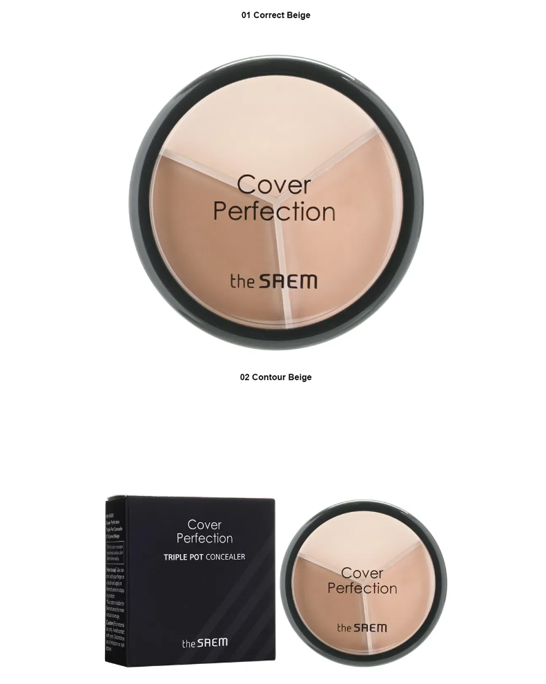 The Saem - Cover Perfection Triple Pot Concealer - 1 var