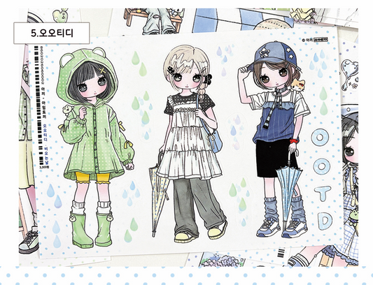 imtokki Rainy OOTD Sticker