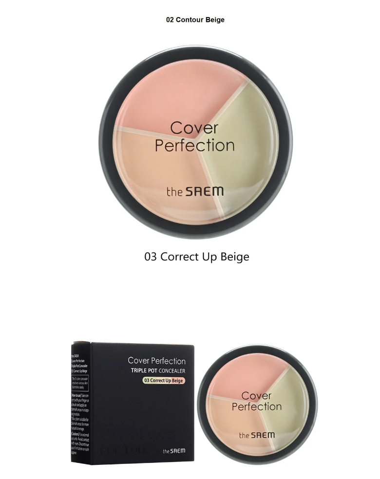 The Saem - Cover Perfection Triple Pot Concealer - 1 var