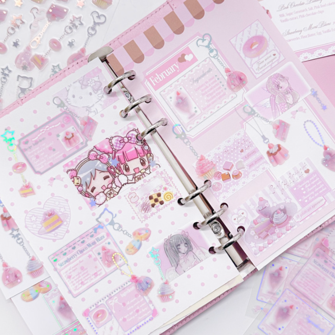 Pearly Button Pink Sweets Receipt Book Sticker