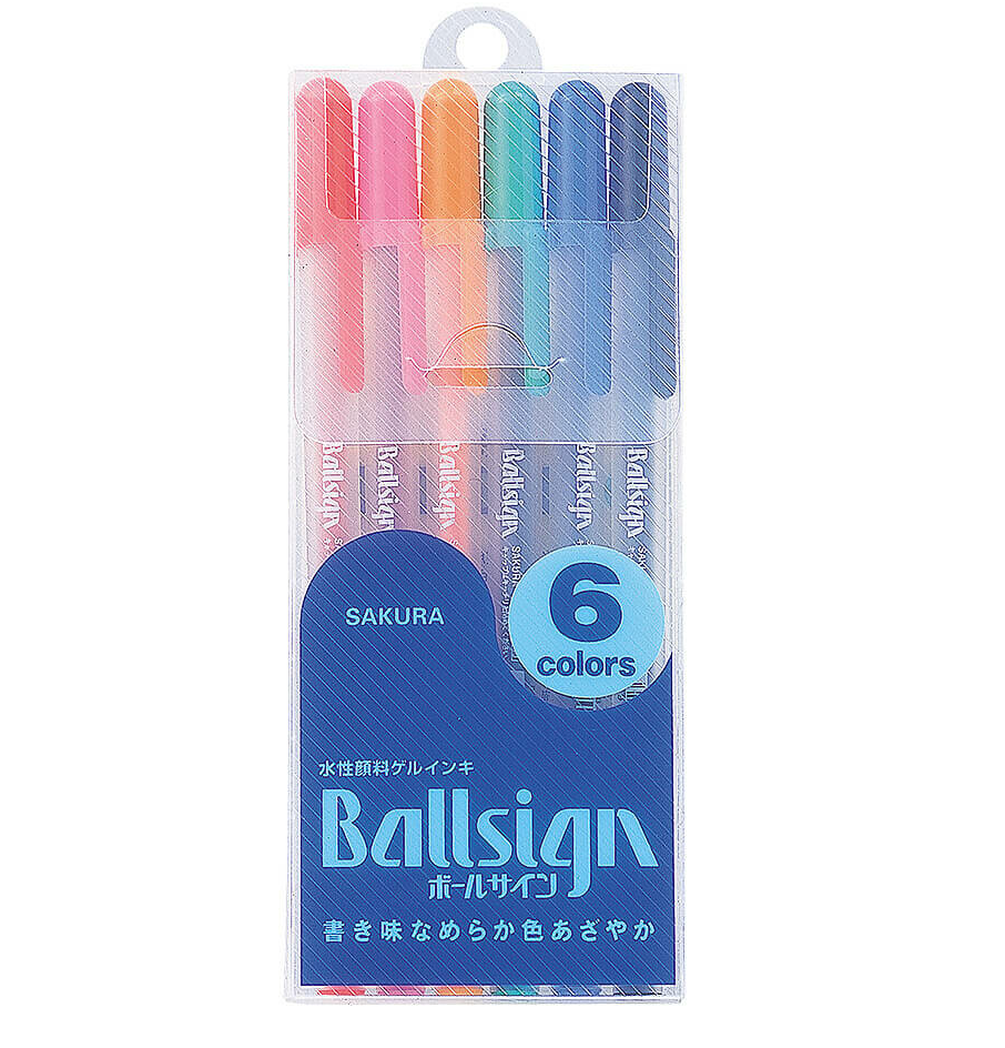 Sakura 80 Ballpoint Sign 6-colors Gel Ink Pen Set – AsterliaStudio By Sonya