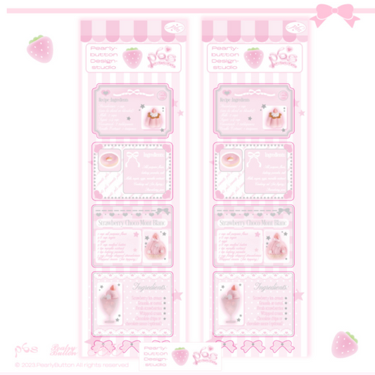 Pearly Button Pink Sweets Receipt Book Sticker