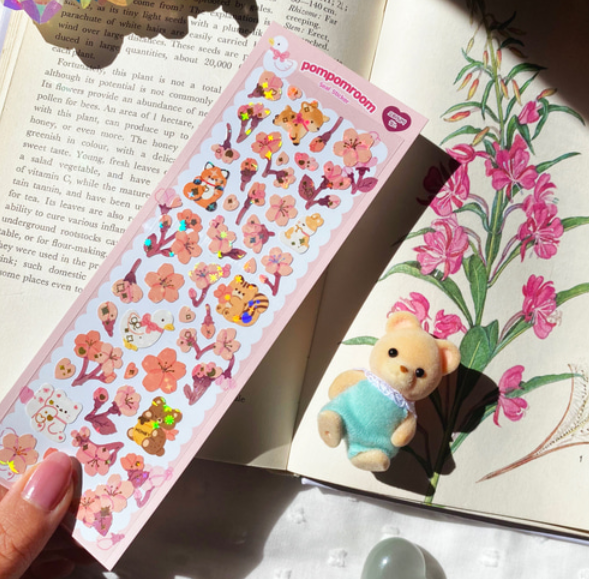 pompomroom cherry blossom viewing  seal sticker