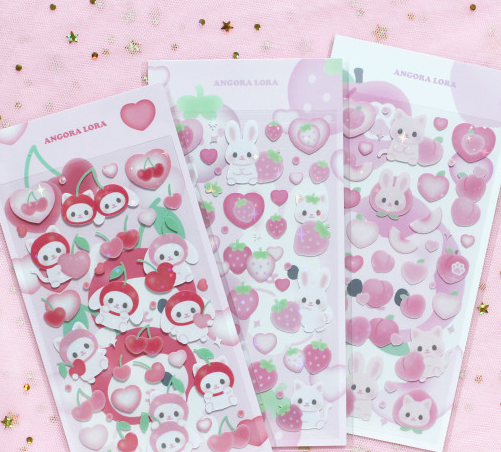 Angora Lora Heart Fruit Sticker [3 vars]