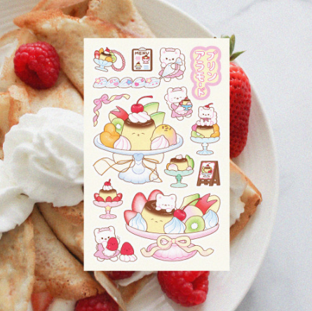 PomPomRoom Pudding Aramode! Matte seal sticker