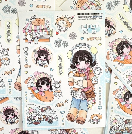 imtokki Winter Penguin and Fishcake Sticker
