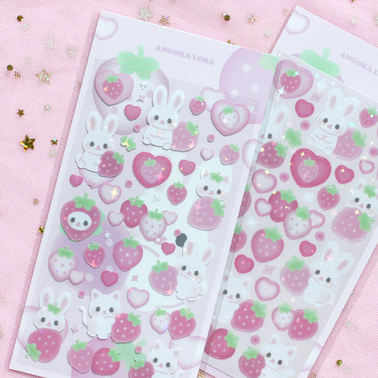 Angora Lora Heart Fruit Sticker [3 vars]