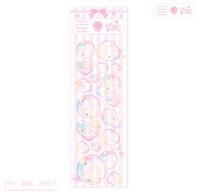 Pearly Button Rainbow Bubble Sticker