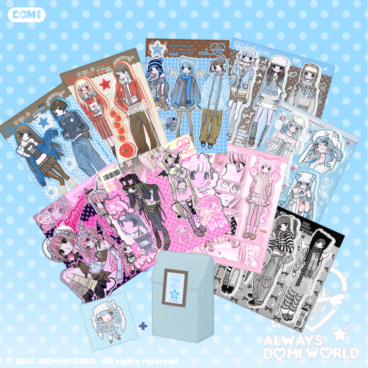 Domi World 9 Peice Sticker Pack