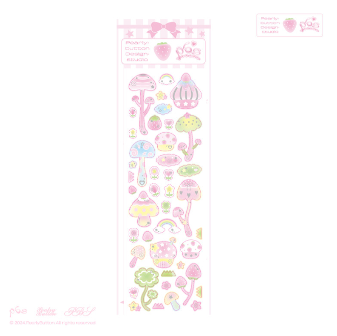 Pearly Button Mushroom Deco Sticker