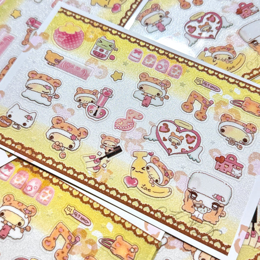 Happy Nyang Day Mink Bear Sticker